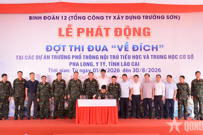 Binh đoàn 12 phát động thi đua 'về đích' tại 2 trường phổ thông nội trú trên địa bàn tỉnh Lào Cai