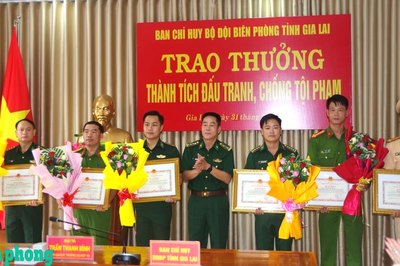 Bộ đội Biên phòng tỉnh Gia Lai trao khen thưởng trong đấu tranh phòng, chống tội phạm