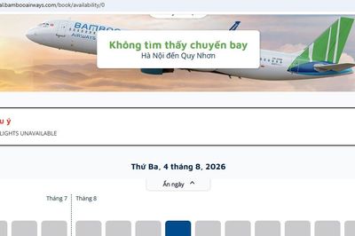 Bamboo Airways bất ngờ không hiển thị chuyến bay nào từ tháng 8