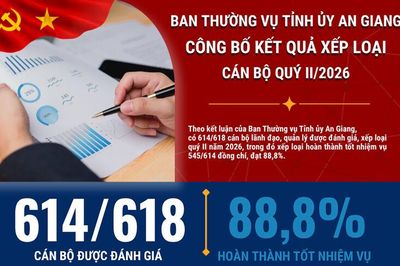 [Infographic] An Giang: 88,8% cán bộ lãnh đạo hoàn thành tốt nhiệm vụ trong quý II