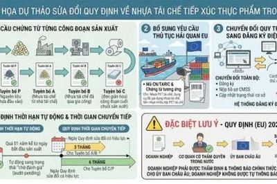 Cảnh báo về dự thảo sửa đổi quy định EU đối với nhựa, sản phẩm nhựa tái chế tiếp xúc thực phẩm