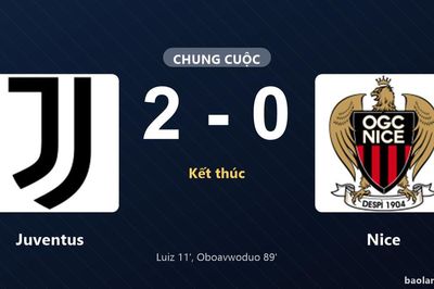 Thống kê trận đấu Juventus 2-0 Nice: Justin Oboavwoduo tỏa sáng, Juventus giành trọn 3 điểm