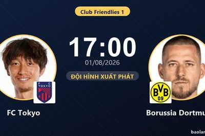 TRỰC TIẾPTrực tiếp FC Tokyo vs Borussia Dortmund: Dortmund kiểm soát thế trận, chưa có bàn thắng