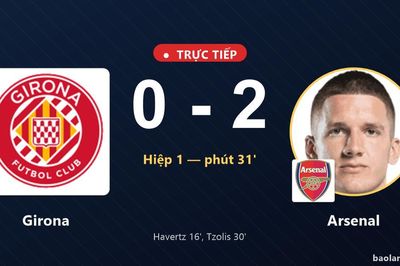 TRỰC TIẾPTrực tiếp Girona vs Arsenal: Arsenal nhân đôi cách biệt