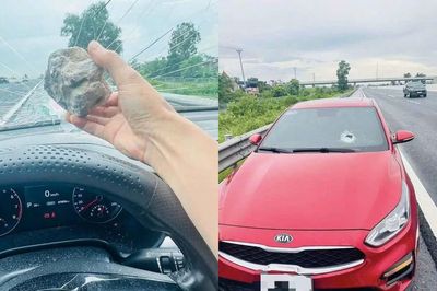 Xác minh vụ ô tô chạy trên cao tốc Hà Nội – Hải Phòng nghi bị ném đá vỡ kính