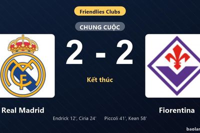 Thống kê trận đấu Real Madrid 2-2 Fiorentina: Màn rượt đuổi tỷ số mãn nhãn