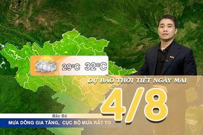 [Video] Dự báo thời tiết đêm nay và ngày mai ngày 4/8/2026: Mưa gia tăng và mở rộng tại Bắc Bộ, Trung Bộ
