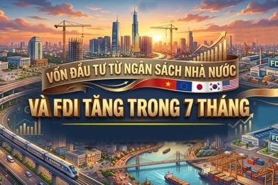 Infographic | Vốn đầu tư từ ngân sách nhà nước và FDI tăng trong 7 tháng 2026