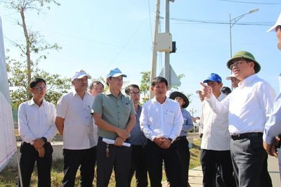 Đẩy nhanh thi công tuyến đường kết nối quốc lộ 1 với cảng Đề Gi