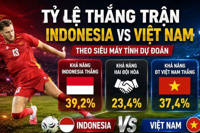 Tỷ lệ thắng trận Indonesia vs Việt Nam theo siêu máy tính dự đoán