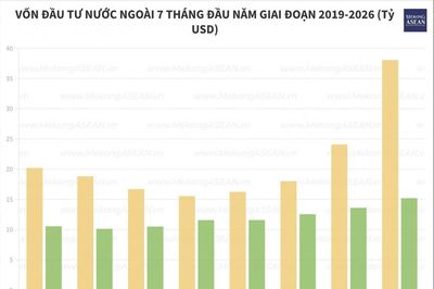 Vốn FDI thực hiện tại Việt Nam 7 tháng đạt 15,2 tỷ USD