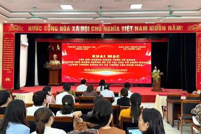 Xã Thiên Lộc bồi dưỡng nhận thức về Đảng cho 60 quần chúng ưu tú