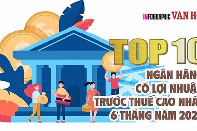 Top 10 ngân hàng có lợi nhuận trước thuế cao nhất 6 tháng năm 2026, Vietcombank dẫn đầu
