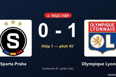 TRỰC TIẾPTrực tiếp Sparta Praha vs Olympique Lyonnais: Hiệp 2 bắt đầu, Olympique Lyonnais dẫn 1-0