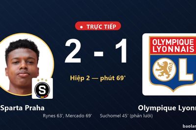 TRỰC TIẾPTrực tiếp Sparta Praha vs Olympique Lyonnais: Sparta Praha vượt lên dẫn trước