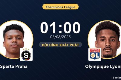 TRỰC TIẾPTrực tiếp Sparta Praha vs Olympique Lyonnais: Đội hình xuất phát