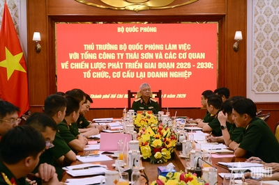 Thượng tướng Nguyễn Quang Ngọc làm việc với Tổng công ty Thái Sơn về chiến lược phát triển giai đoạn 2026-2030