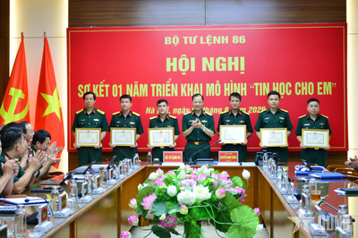 Bộ tư lệnh 86 sơ kết 1 năm triển khai thực hiện mô hình 'Tin học cho em'