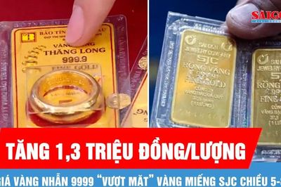 Giá vàng nhẫn 9999 tăng mạnh hơn vàng miếng SJC