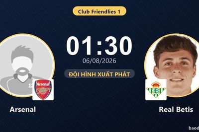 TRỰC TIẾPTrực tiếp Arsenal vs Real Betis: Đội hình xuất phát