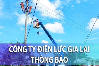 Công ty Điện lực Gia Lai thông báo kế hoạch tạm ngừng cung cấp điện từ ngày 5 đến 11-8