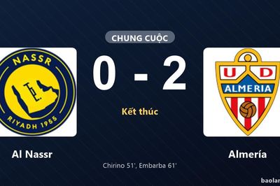 Thống kê trận đấu Al Nassr 0-2 Almería: Adrían Embarba tỏa sáng, Almería giành trọn 3 điểm