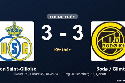 Thống kê trận đấu Union Saint-Gilloise 3-3 Bodø / Glimt: Màn rượt đuổi tỷ số mãn nhãn