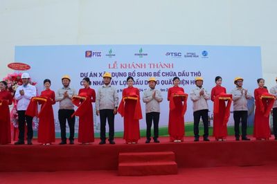 Vận hành bể chứa mới, nhà máy Dung Quất tăng 12,5% năng lực dự trữ dầu thô