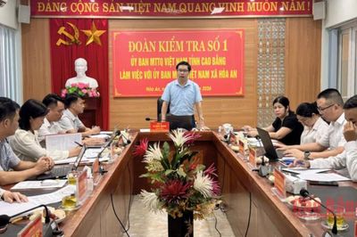 Đoàn kiểm tra số 1 của Ủy ban MTTQ tỉnh kiểm tra tại xã Hòa An