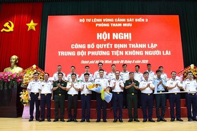 Thành lập Trung đội Phương tiện không người lái thuộc Vùng Cảnh sát biển 3