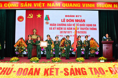 Đoàn 871 (Tổng cục Chính trị) đón nhận Huân chương Bảo vệ Tổ quốc hạng Ba