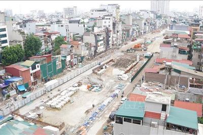Gỡ 'nút thắt', tăng tốc thi công đường Vành đai 1 đoạn Hoàng Cầu - Voi Phục
