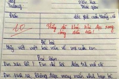 Bài văn về mẹ khiến thầy giáo bật khóc ngay dòng đầu tiên, dân mạng đồng cảm vô cùng