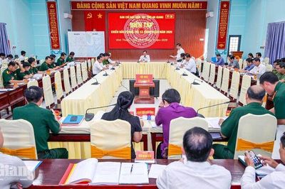 Vĩnh Thuận diễn tập chiến đấu phòng thủ điểm năm 2026