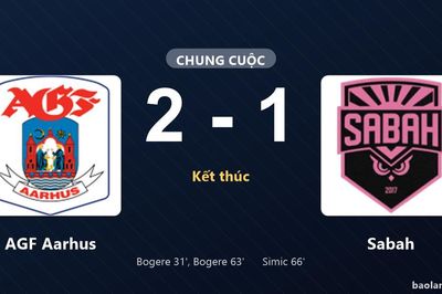 Thống kê trận đấu AGF Aarhus 2-1 Sabah: James Bogere tỏa sáng, AGF Aarhus giành trọn 3 điểm