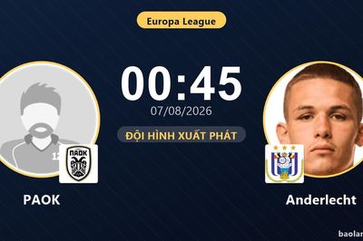 TRỰC TIẾPTrực tiếp PAOK vs Anderlecht: Đội hình xuất phát