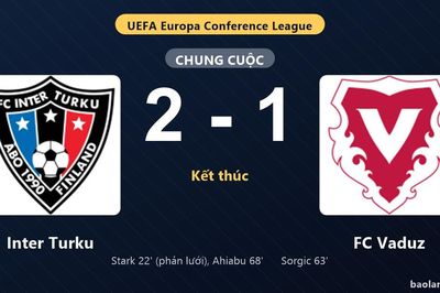 Thống kê trận đấu Inter Turku 2-1 FC Vaduz: P. Ahiabu tỏa sáng, Inter Turku giành trọn 3 điểm
