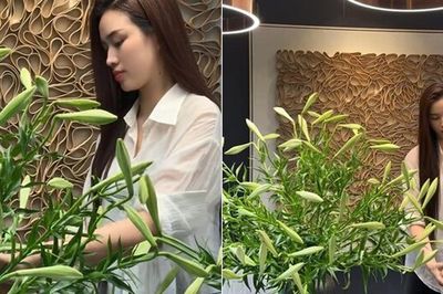 Hoa hậu Đỗ Thị Hà khoe bình hoa loa kèn gây sốt, dân mạng tranh luận một chi tiết