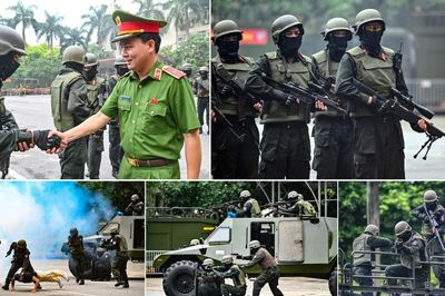 Mãn nhãn màn diễn tập truy bắt khủng bố bằng phương tiện đặc chủng của Cảnh sát cơ động Hà Nội