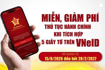 Miễn, giảm phí thủ tục hành chính cho người có VNeID tích hợp đủ 5 loại giấy tờ