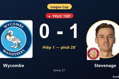 TRỰC TIẾPTrực tiếp Wycombe vs Stevenage: Stevenage mở tỷ số