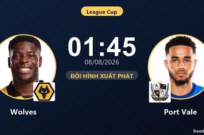 TRỰC TIẾPTrực tiếp Wolves vs Port Vale: Đội hình xuất phát
