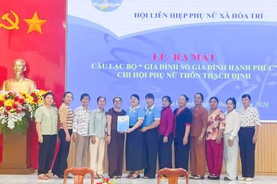 Hội Liên hiệp Phụ nữ xã Hòa Trí ra mắt Câu lạc bộ 'Gia đình số - Gia đình hạnh phúc'