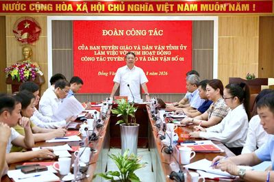 Đoàn công tác của Ban Tuyên giáo và Dân vận Tỉnh ủy làm việc với Cụm hoạt động và thi đua số 1