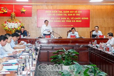 Đoàn Kiểm tra, giám sát của Trung ương đề nghị Cà Mau tiếp tục nâng cao chất lượng công tác cán bộ