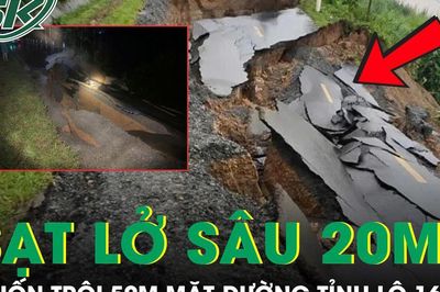 Sạt lở sâu 20m, cuốn trôi 50m mặt đường tỉnh lộ 161 đoạn qua xã Bảo Hà - Lào Cai