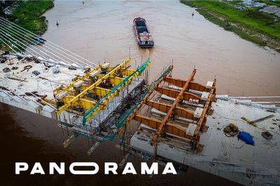 Toàn cảnh cầu Đuống mới trước thời điểm hợp long