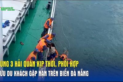 Vùng 3 Hải quân kịp thời phối hợp cứu du khách gặp nạn trên biển Đà Nẵng