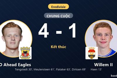 Ngược dòng đè bẹp Willem II 4-1, GO Ahead Eagles khởi đầu thăng hoa tại Eredivisie