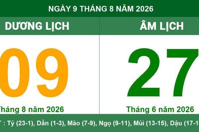 Xem Âm Dương lịch ngày 09/08/2026: Chi tiết giờ hoàng đạo, tuổi hợp xung và việc nên làm